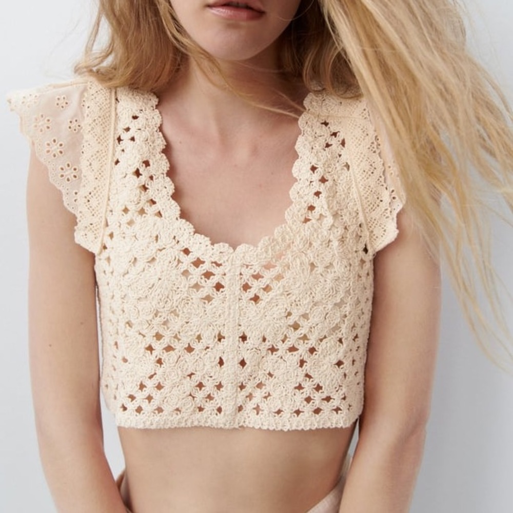 Zara crochet cropped top